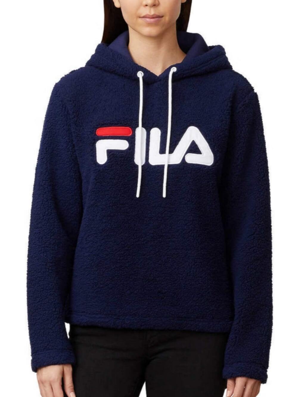 Fila Navy Caroline Sherpa Hoodie sz S